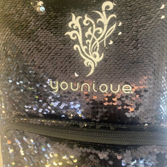 Younique Sequin Backpack Black Silver - Picture 3 of 6